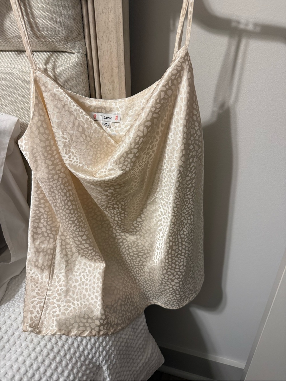 NWOT L Love Cami Blouse Women’s Spaghetti Strap Cowl Neck Medium